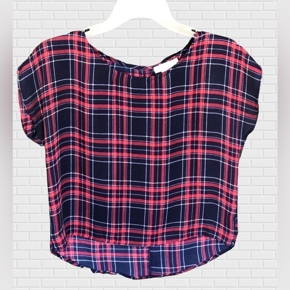 Red And Blue Plaid Blouse From A’gaci Size Small - Picture 1 of 5